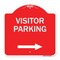 Signmission Reserved Parking Visitor Parking Arrow Pointing Right, Red & White Alum, 18" x 18", RW-1818-23023 A-DES-RW-1818-23023 - alternate 1